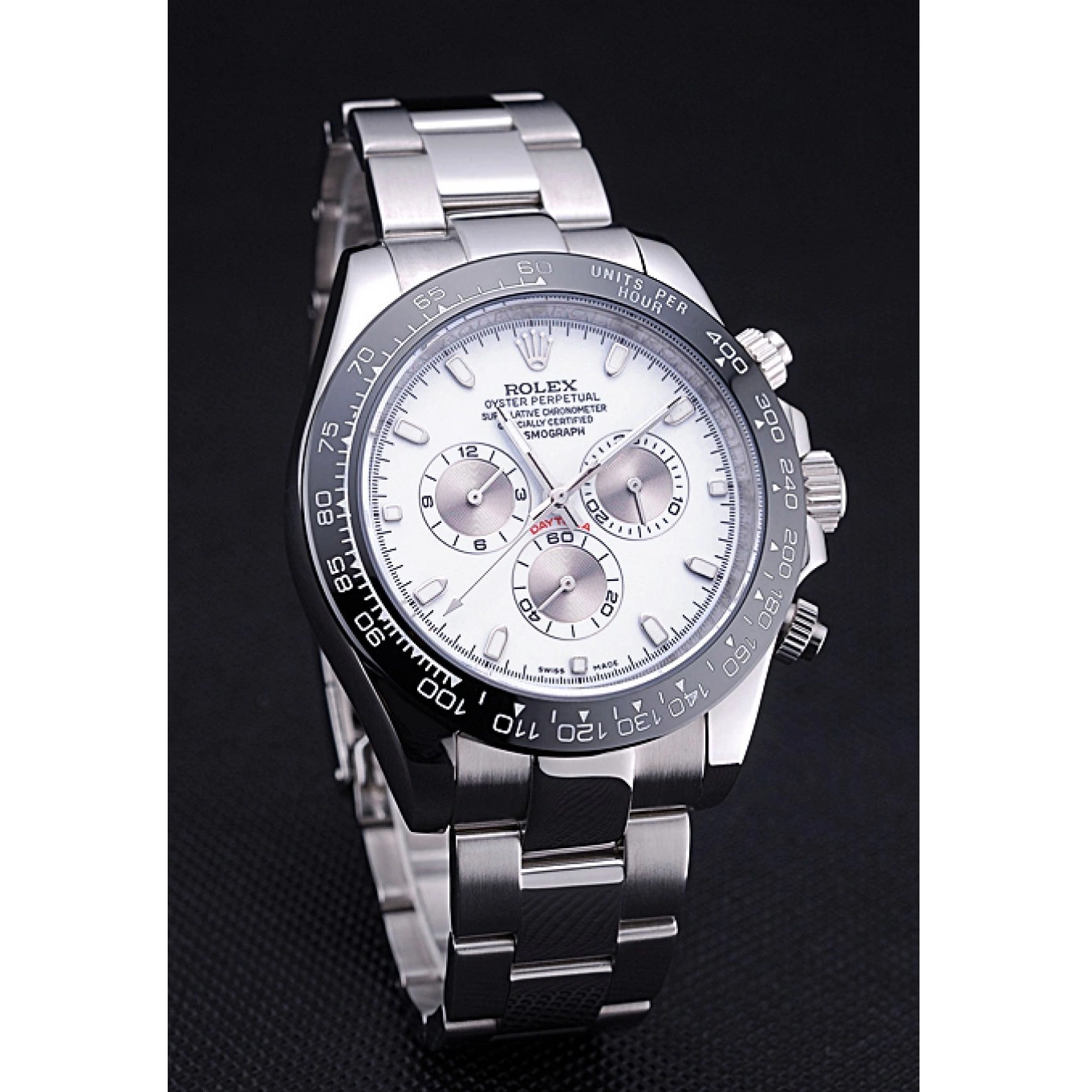 Aaa replica watch Daytona Cosmograph Bracelet Rolex Stainless Dial White 622542 Steel 0714